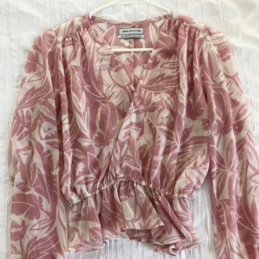 Urban Outfitters Pink Floral Blouse